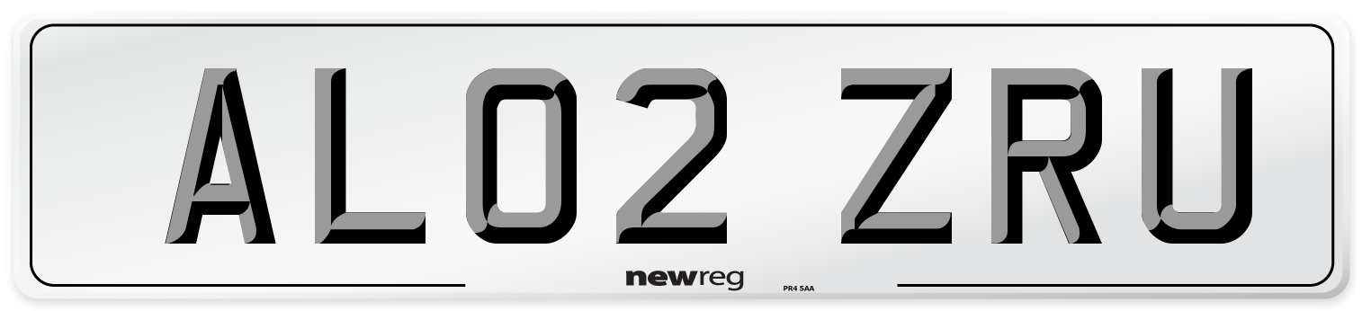AL02 ZRU Number Plate from New Reg
